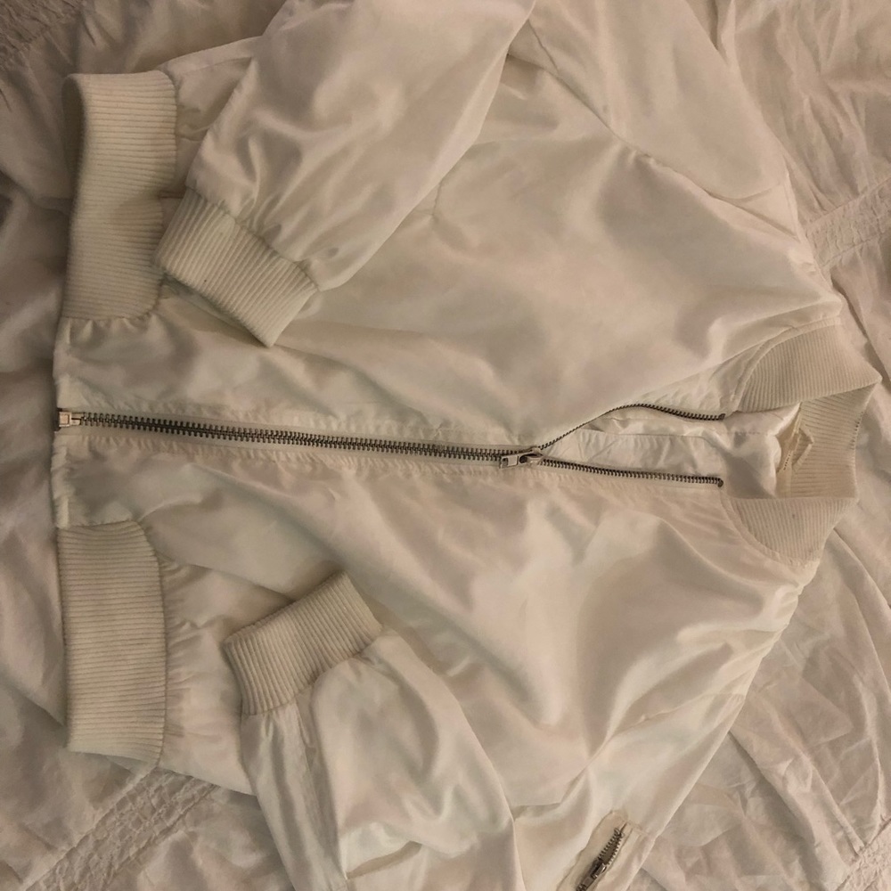 Never worn white bomber
